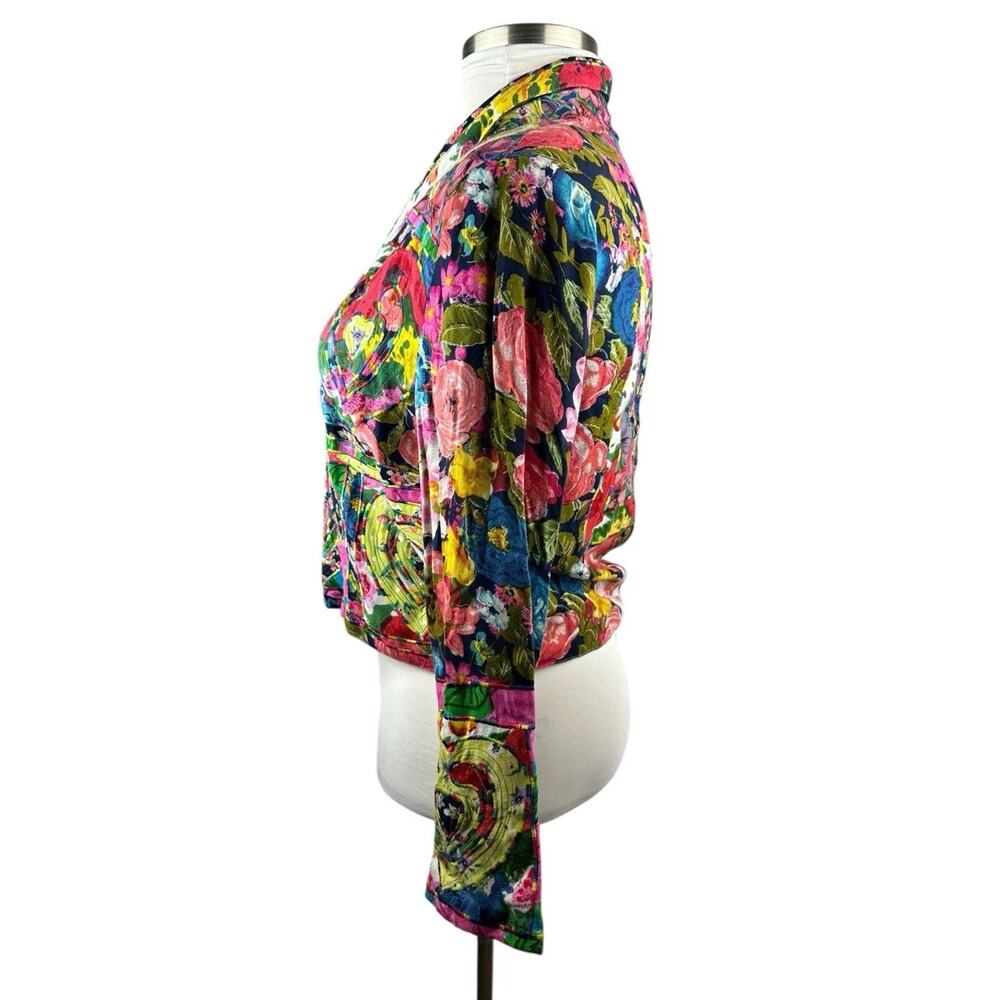 *Flawed* Sandy Starkman Embroidered Jacket Heart Floral Small Art to Wear Boho - Picture 11 of 16